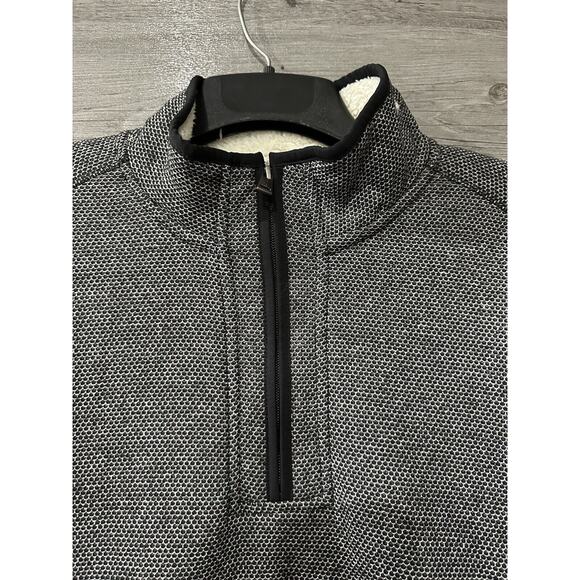 Orvis 1/4 Zip Pullover Sherpa Lined Men's Gray Black Grey Sweater - Size XL - Picture 2 of 7